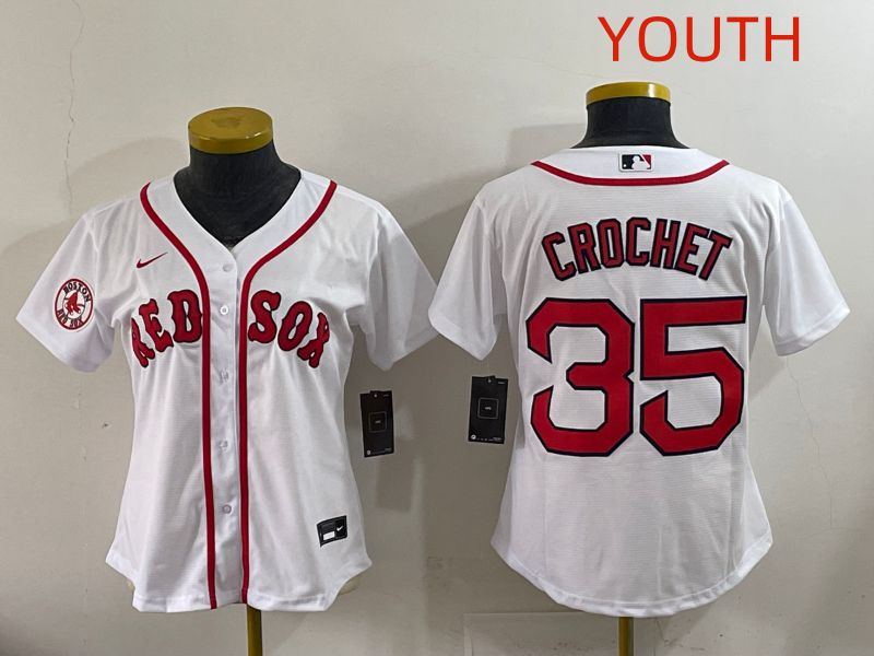 Youth 2025 Boston Red Sox #35 Crochet White Game Nike MLB Jersey style 5->youth mlb jersey->Youth Jersey